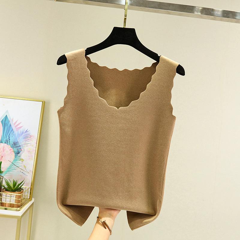 Бесшовное термобелье Dralon, топы с v-образным вырезом, осень-зима, утепленные топы на бретелях, базовый жилет