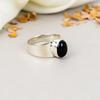 Кольцо овальной формы из стерлингового серебра 925 пробы с черным ониксом и драгоценным камнем для женщин