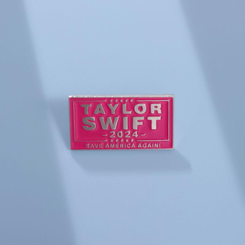 Минималистская металлическая булавка с надписью «Taylor Swift Saves America Again» 2024 года, креативный аксессуар для рюкзака
