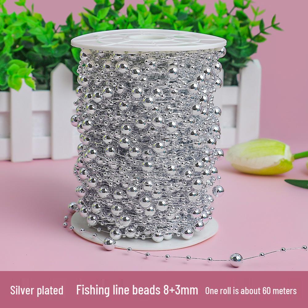 Gold & Silver Electroplated Bead String for DIY Christmas Tree Decorations