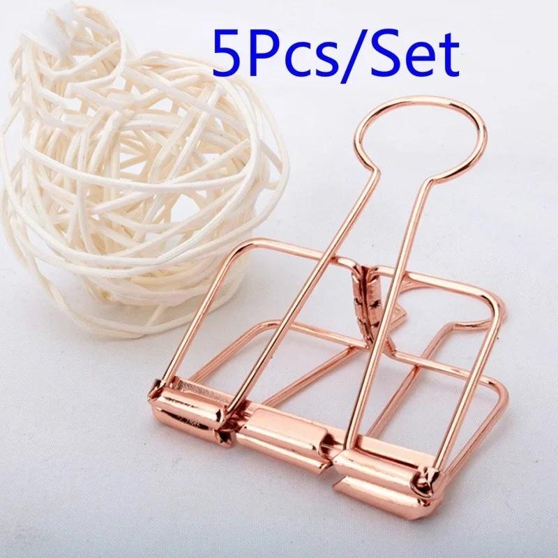 5 Pcs Binder Clips Paper Clip Office School Supplies Binding Supplies Files Bag Documents Bag Clips Metal Clips Home Bag Clips