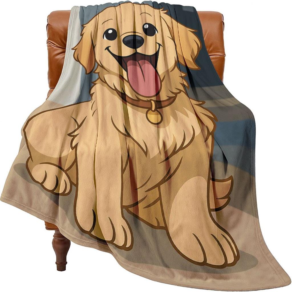 Cute Puppy Print Flannel Throw Blanket Soft Cozy Fleece for Home Office Sofa Car All Season Gift 150x200cm