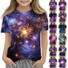 Футболка для малышей, девочек и мальчиков, симпатичные футболки с принтом звездного неба, детские рубашки 1-15 лет