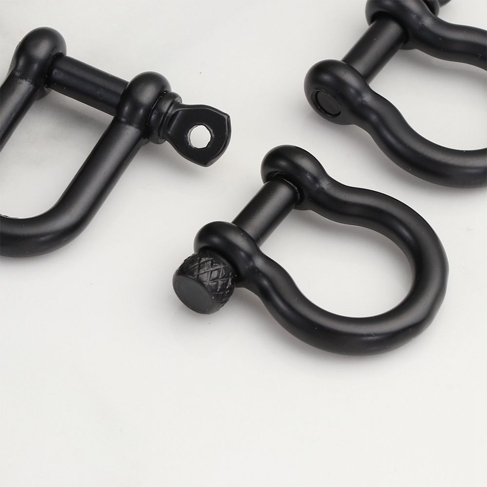 Stainless Steel Shackle Fob Bracelet Buckle Solid Carabiner Key Ring Keychain Hook D Bow Staples