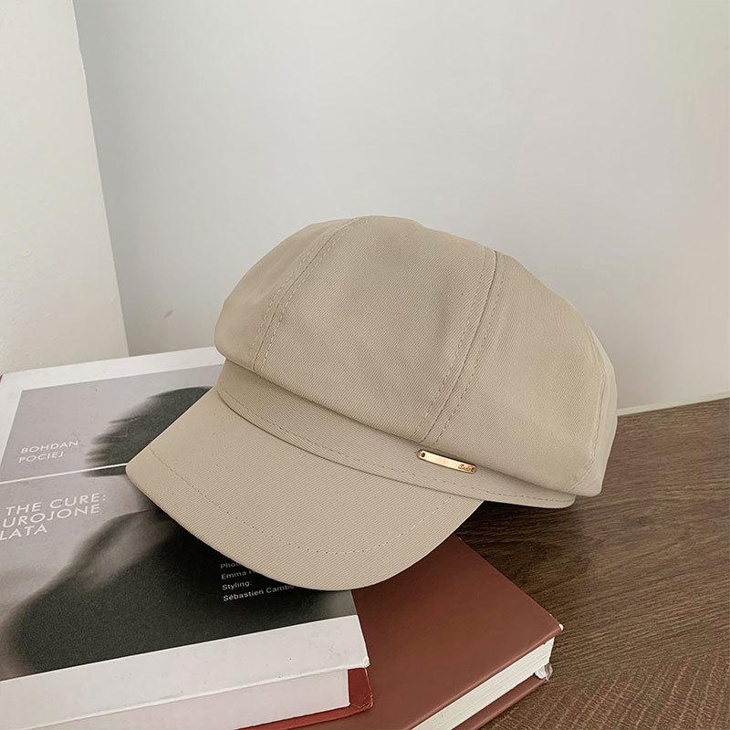 Черный берет, женская сезонная шляпа, японская большая окружность головы, показывающая лицо, маленькая восьмиугольная шляпа художника