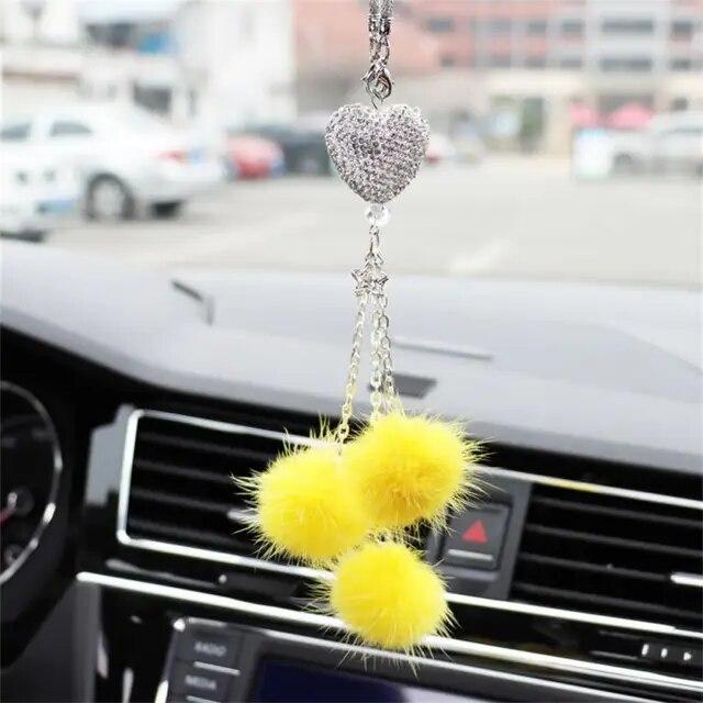 Шарик из норки, подвеска для автомобиля, прочный, милый, креативный, простой в установке, повесить и использовать, автомобильные аксессуары, декоративные изделия, универсальные