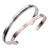 Pair Bangle Couple Popular Surgical Stainless Steel Brand Pair Bracelet Diamond Atlas Roman Numeral Pink Gold Black [White Clover] 4SBG013GO&4SBG014BK