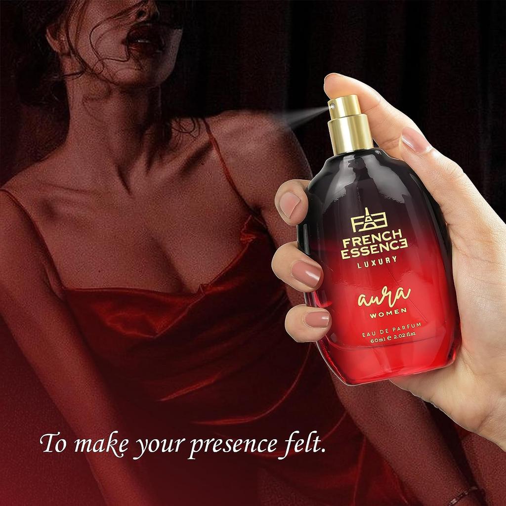 French Essence Eau De Parfum Для женщин, 60 мл | Роскошные духи премиум-класса | Стойкий аромат | Подарок жене и подруге девушки (Аура)