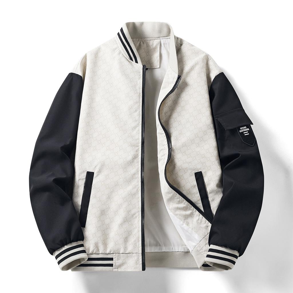 Весна и осень Новая мужская повседневная ветрозащитная куртка с воротником-стойкой Мужские свободные топы и одежда