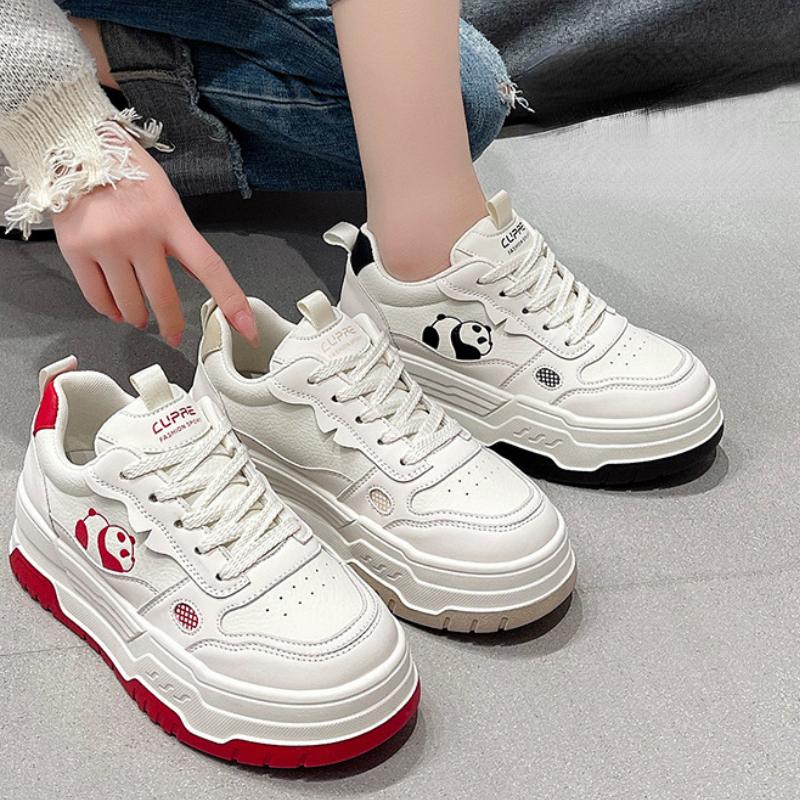 Women Shoes 2024 Autumn Trend Casual Sports Shoes Female Thick Soled Lightweight Anti Slip Breathable Lace Up Skateboard Shoes