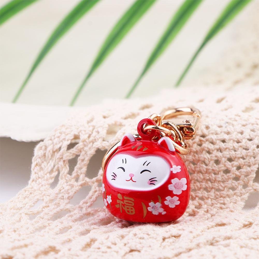 Car Key Charm Door Key Silicone Pendant Maneki Neko Keyrings Lucky Cat Keychains Bag Decoration