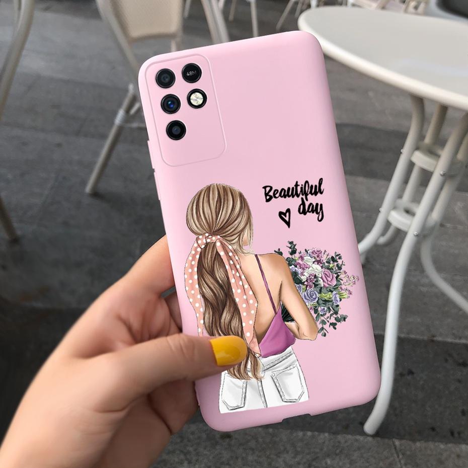 Чехол для Infinix Note 10 Note 10 Pro Красивая Девочка Цветочный Рисунок Чехол для Телефона Мягкий Силиконовый Чехол Для Infinix Note10 Pro 10 Pro