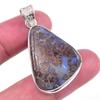 Natural Boulder Opal Gemstone 925 Solid Sterling Silver Gift Pendant 1.50" B7b96