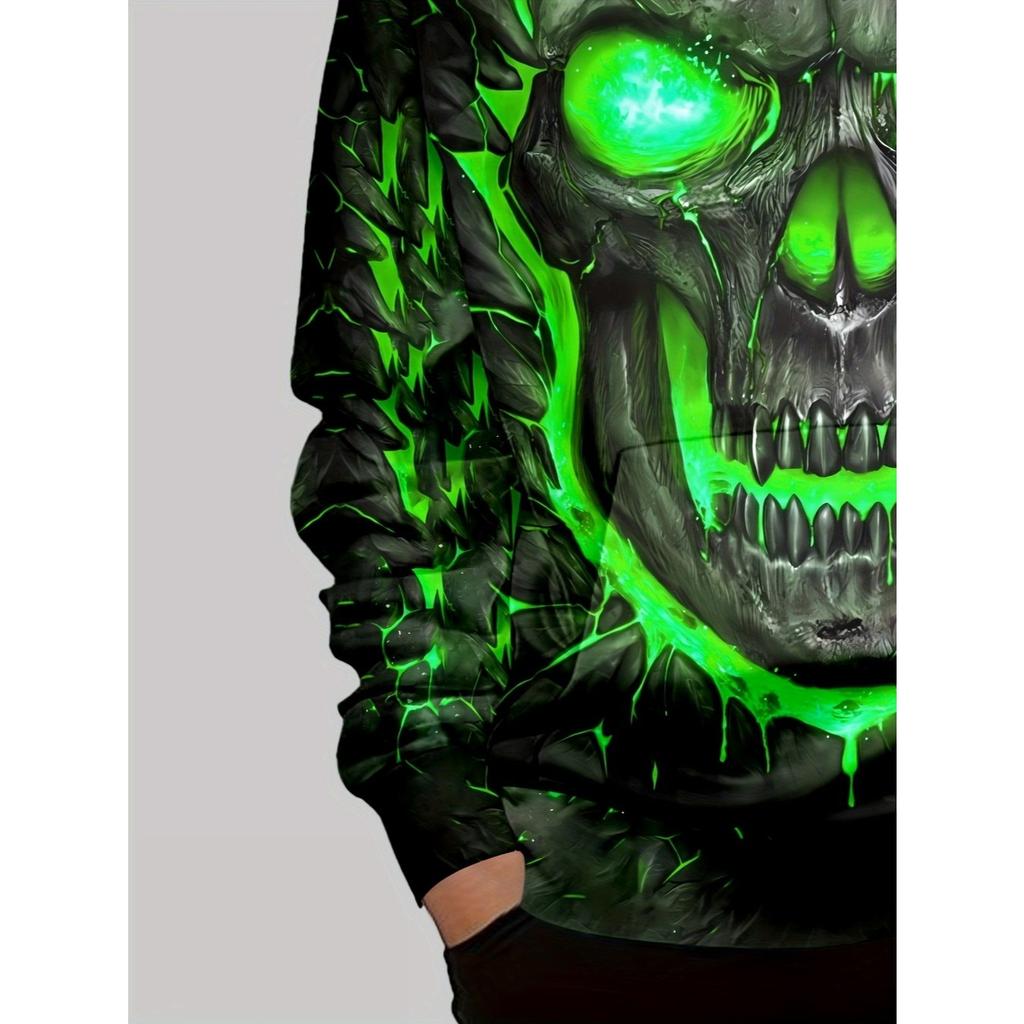 Повседневное худи для мальчиков с 3D-принтом - Худи с длинным рукавом и круглым вырезом для улицы