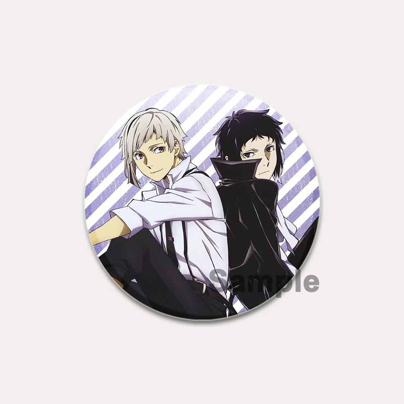 32/44/58 мм Булавка Bungo Stray Dogs Круглая мультяшная брошь ручной работы для рюкзака, одежды, аксессуаров, аниме-коллекции, значков, украшений