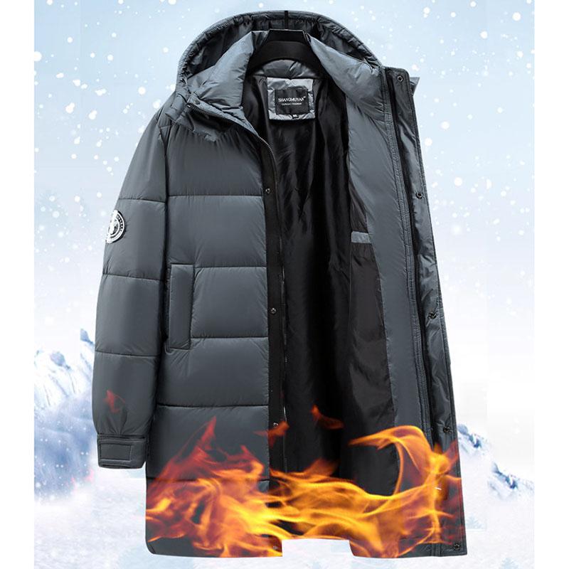 Мужское хлопковое пальто больших размеров средней длины, свободное повседневное толстое хлопковое пальто с капюшоном, 4XL-10XL