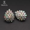 Bolaijewelry 925 Sterling Silver Big Earring with Natural Top Quality Ethiopia Facet Cut Opal 11ct Fine Oval 3 *5/3*4mm Jewelry for Women Jewelry