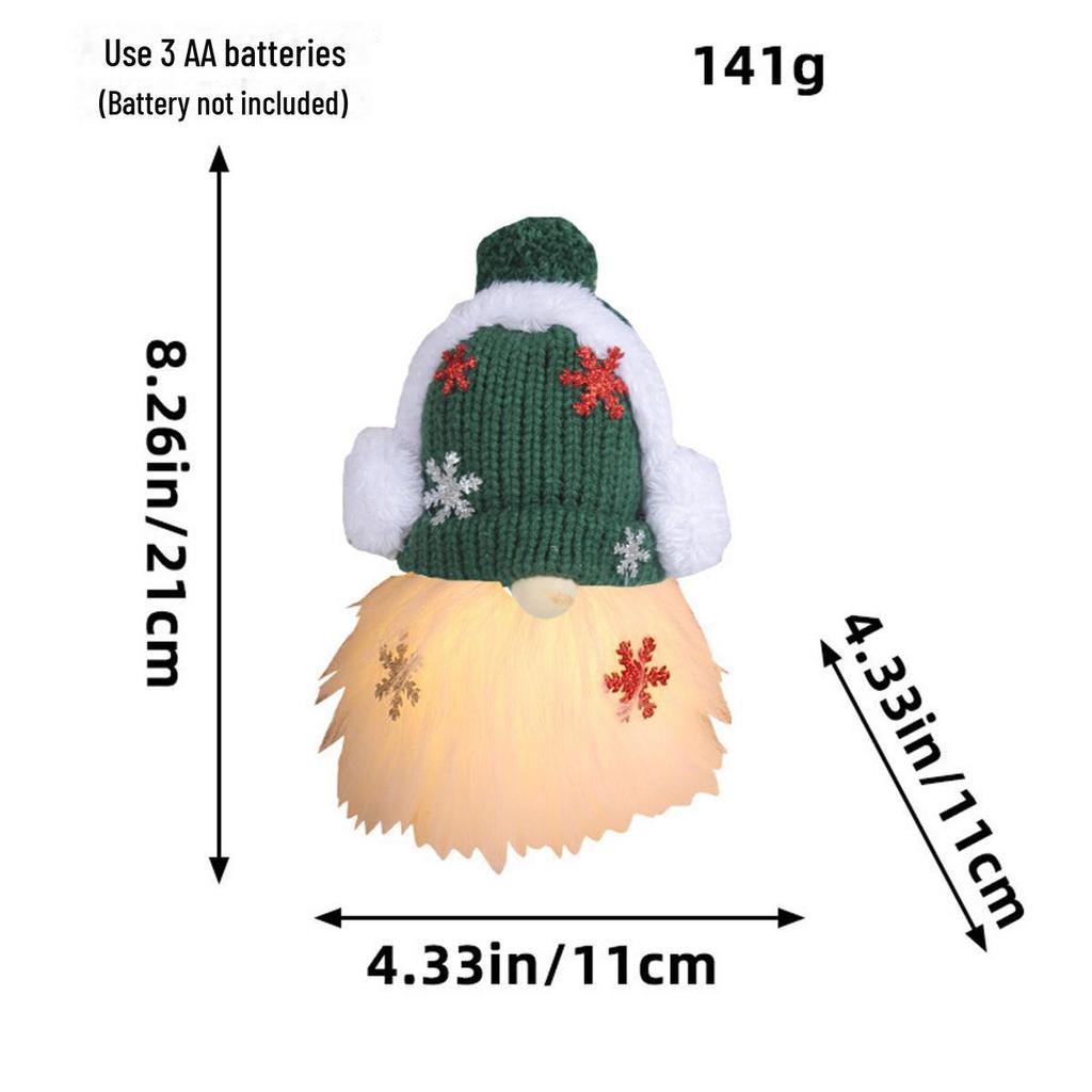 Кукла Рудольф и украшения в виде гномов без лиц с огоньками и пайетками для Рождества