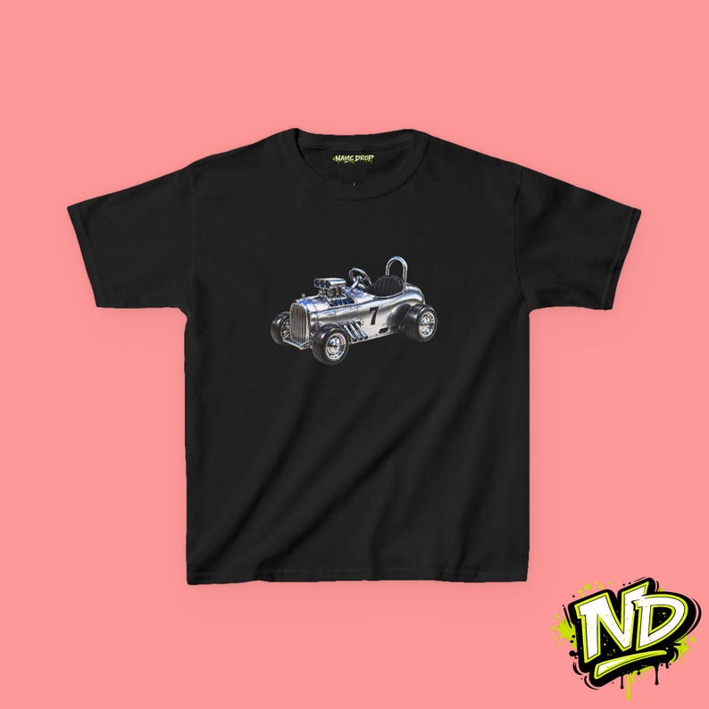 Silver Hotrod Race car, Toddler T-Shirt, Racer Toy Car, Vintage Inspired