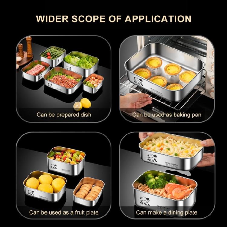 Stainless Steel Food Container with Lid Large Capacity Lunch Storage Box Meal Preparation Case Crisper for Daily Use