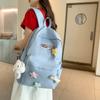 Middle School Student Schoolbag Female Solid Color Backpack Campus Schoolbag