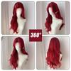 WTB Красный Длинные Вьющиеся Волосы Синтетический Парик Женский Новый Лоб Кружева Сексуальные Горячие Челки Большие Волны Длинные Вьющиеся Волосы Парик