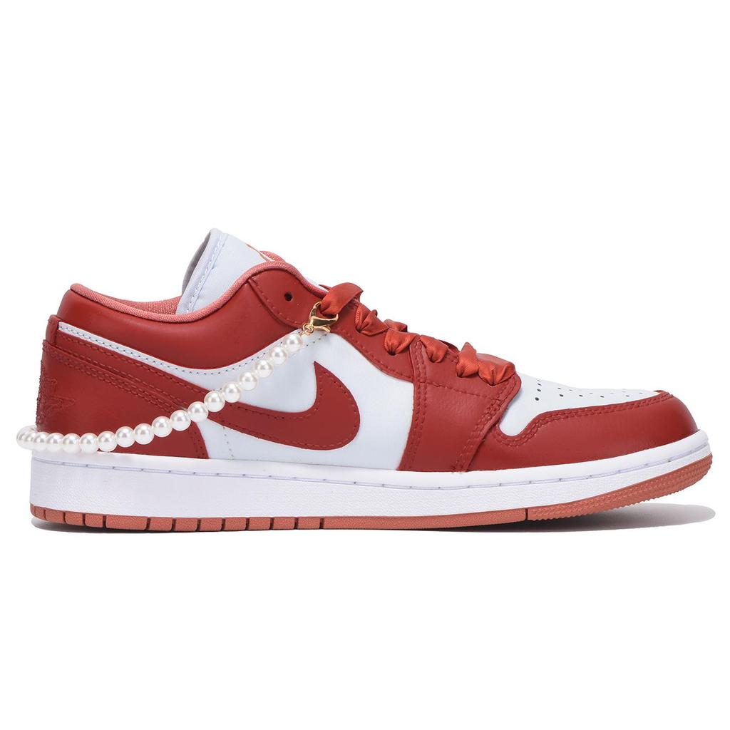 Jordan Air Jordan 1 Низкие кроссовки с нескользящей подошвой Винтажные баскетбольные кроссовки Женские True Red DC0774-080(Team59-SBOX)