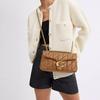 Coach Tabby 26 Logo Quilted Napa Leather Crossbody Shoulder Bag Medium Women bags Honey-Brown CP150-B4T7J