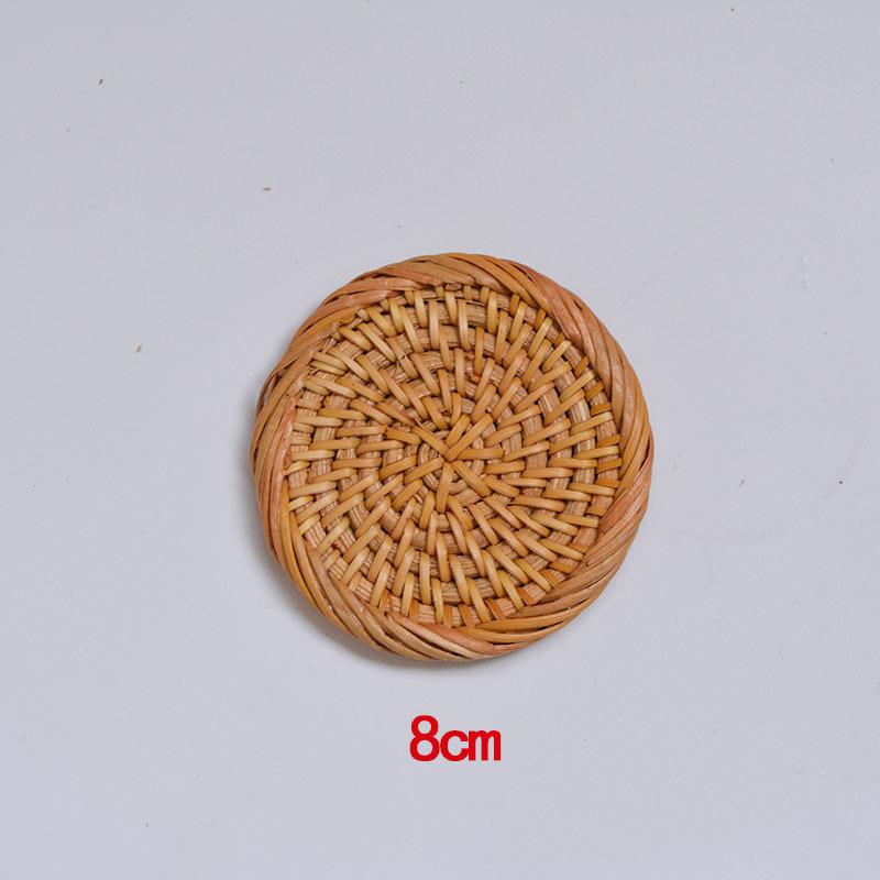 Natural Rattan Woven Heat Insulation Mat Teapot Coaster Holder Coffee Placemat Table Mat Bowl Mat Plate Mat Hot Dishes Mats