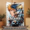 Custom Name Personalized BLEACH Print Blanket, Home Decor, Bedroom, Sofa, Camping, Couch, Gifts for Birthday ChristmasEnthusiasts