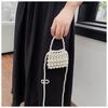 Mini Small Bag New Hand-woven Pearl Chain Beaded White Small Bag Versatile Shoulder Messenger Bag