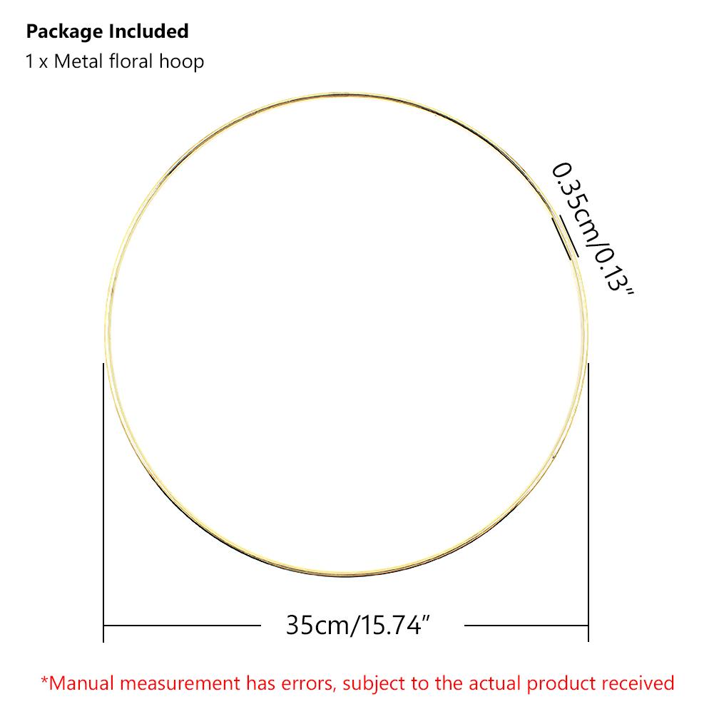 10/15/20/25/30/35/40cm Handmade Hoop Rings For Dream Catchers DIY Crafts Wedding Wind Chime Gold Metal Macrame Home Decoration