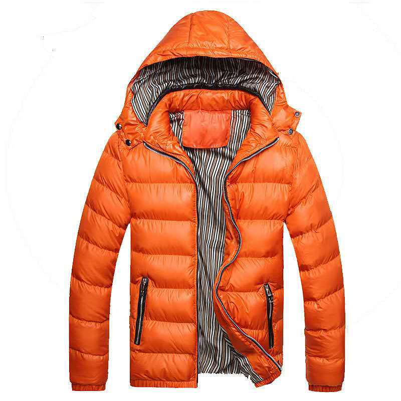 Winter Men's Hooded Parkas Thick Warm Casual Outwear Male Patchwork Fashion Padded Jackets Hat Detachable Slim Parkas Coats Man