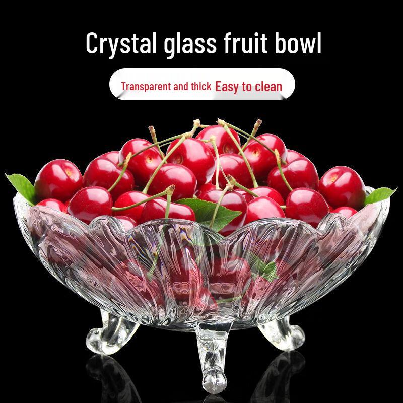 Flavinmci Nordic Style Crystal Glass Fruit Plate (2-Pack)