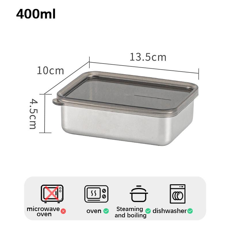 Контейнер для хранения продуктов объемом 2000 мл/1000 мл/800 мл/400 мл из нержавеющей стали, мини-кухонный ящик для хранения с герметичной крышкой, кухонные принадлежности