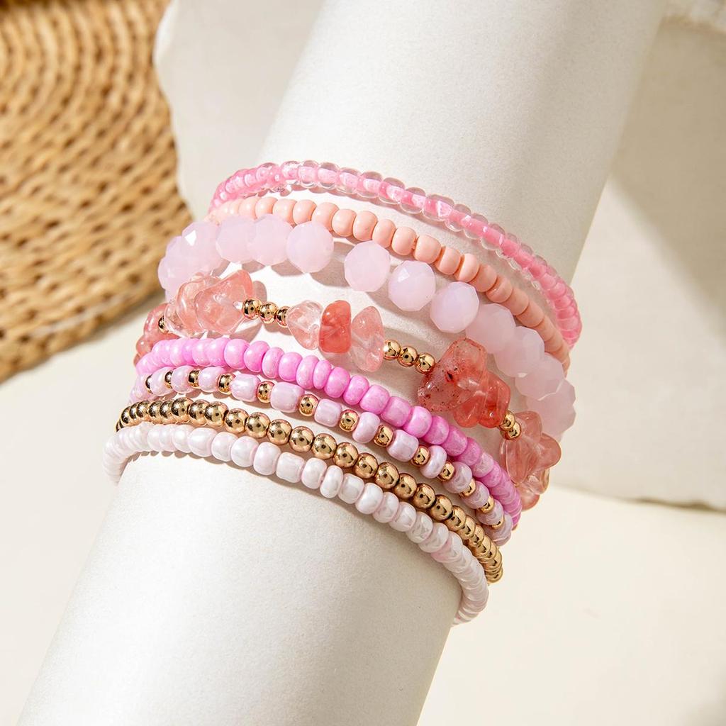 8 шт. Mirad цвет коричневый многокомпонентный набор рисовых бусин браслет для женщин ювелирные изделия персонализированный подходящий браслет