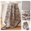 Black Coffee Leaf Print Silk Scarf 65x65cm Elegant Womens Square