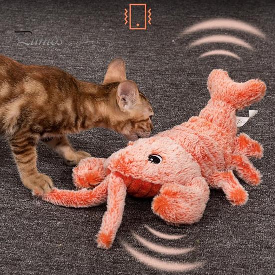 Интерактивная игрушка для собак "Лобстер" с USB-перезаряжаемыми режимами вибрации Игрушка для кошек Электрическая реалистичная виляющая игрушка-лобстер Кошачья мята Добавляется для снятия стресса