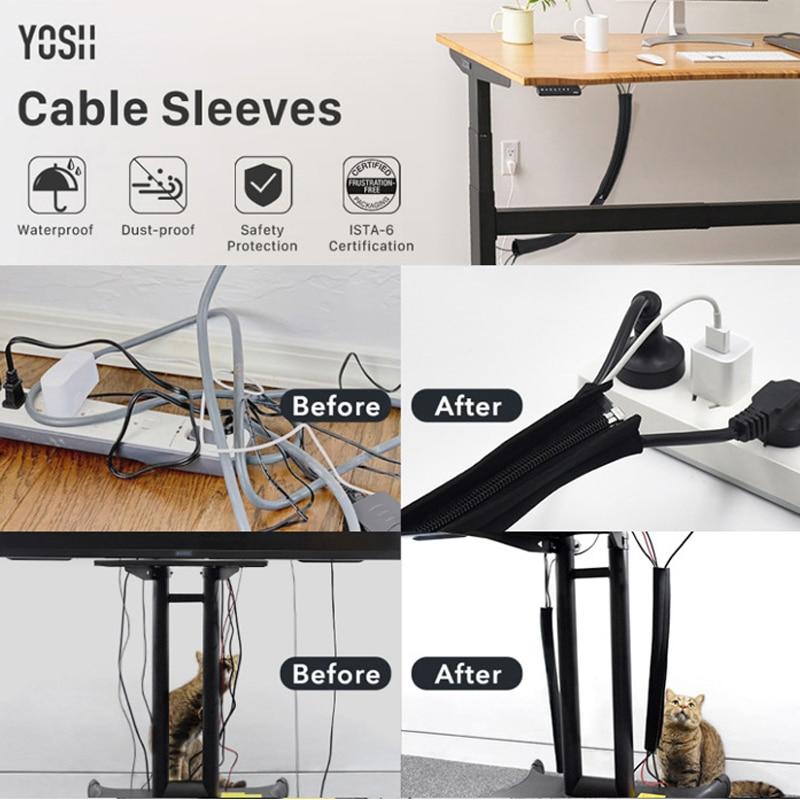 50 см черный органайзер для кабелей на молнии для телевизора, компьютера, чехол для кабеля, изолированный защитный, для скрытого хранения офисного кабеля