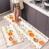 1 шт. Осенний тыквенный принт, анти-усталостный кухонный коврик, винтажный водонепроницаемый нескользящий толстый мягкий кухонный коврик, прочный, удобный стоячий коврик для кухни