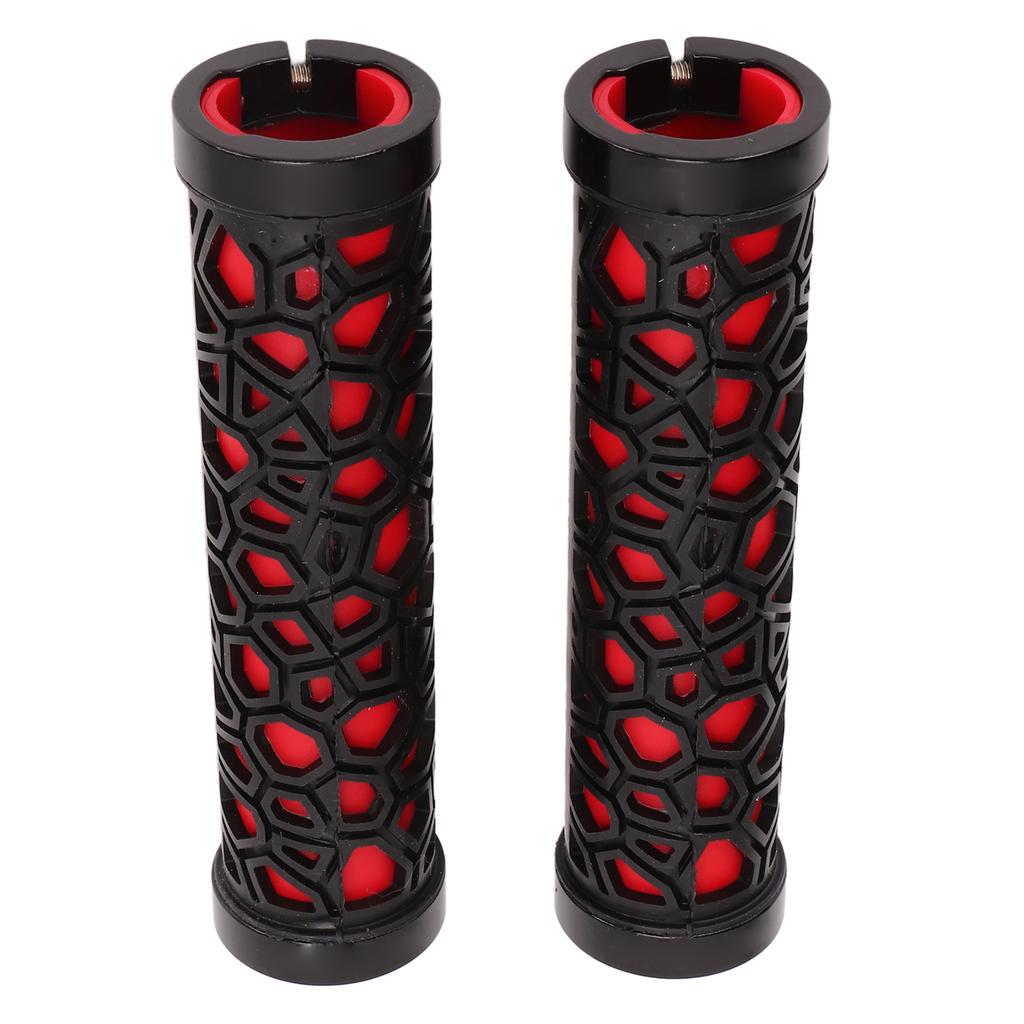 Bike Handle Grip Red Anti Slip Raised Texture Stable High Strength Double Locking Mountain Bike Handle Bar Grips