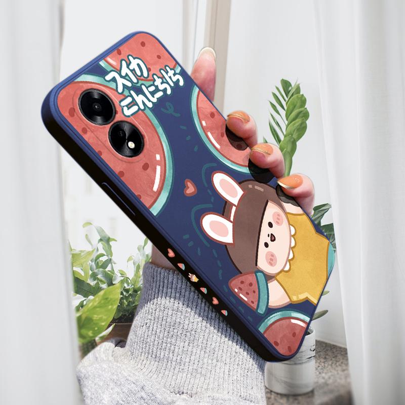 Чехол для телефона с мультяшным красочным узором и квадратным жидким силиконом TPU с полным покрытием для камеры, противоударный защитный чехол для OPPO Reno Realme