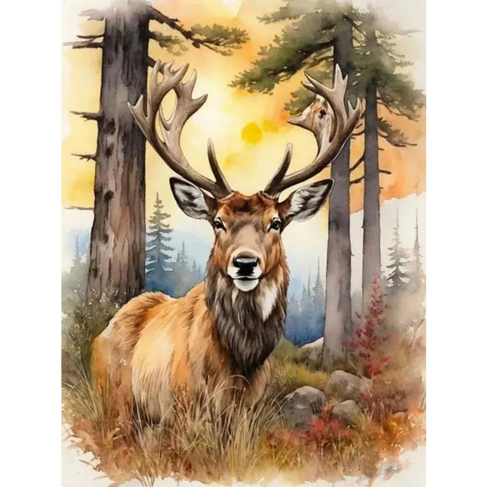 Round Diy Painting Diamond Full Cross Stitch 3d Animal Scene Home Decorative Art Painting Architectural Diamond Painting 5d Diamond Art Painting