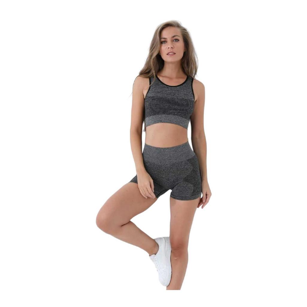 Спортсменка, фитнес, йога, пилатес, бесшовные спортивные шорты-бюстье, комплект