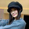 British Style Autumn and Winter Retro Breasted Octagonal Hat for Women with Versatile Faces Little Beret Korean Casual Warm Painter Hat