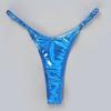 Женские стринги, глянцевые, треугольной формы, однотонные, эластичные, мягкие, средней длины, с регулируемым ремешком