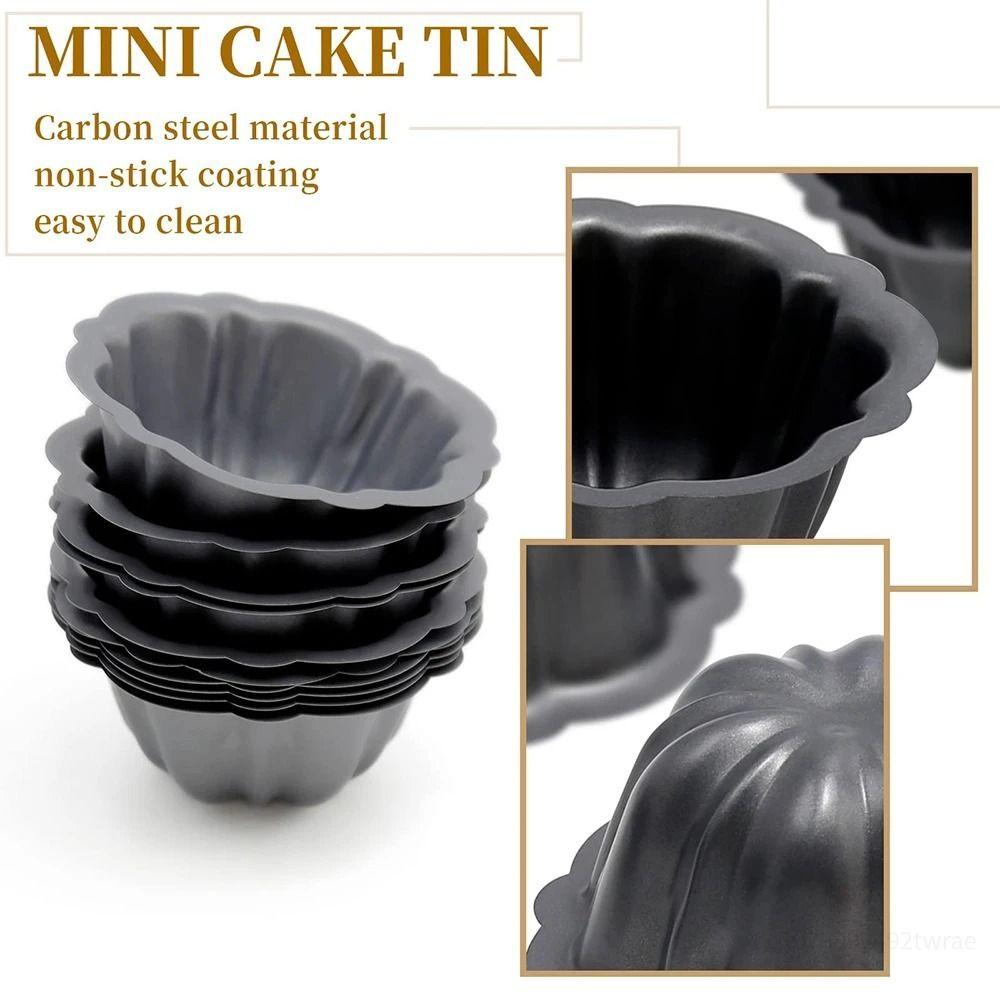 4 Pcs Nonstick Fluted Cake Mold 4 Inch Muffin Cups Easy to Clean Oven Baking Mold  Cupcake