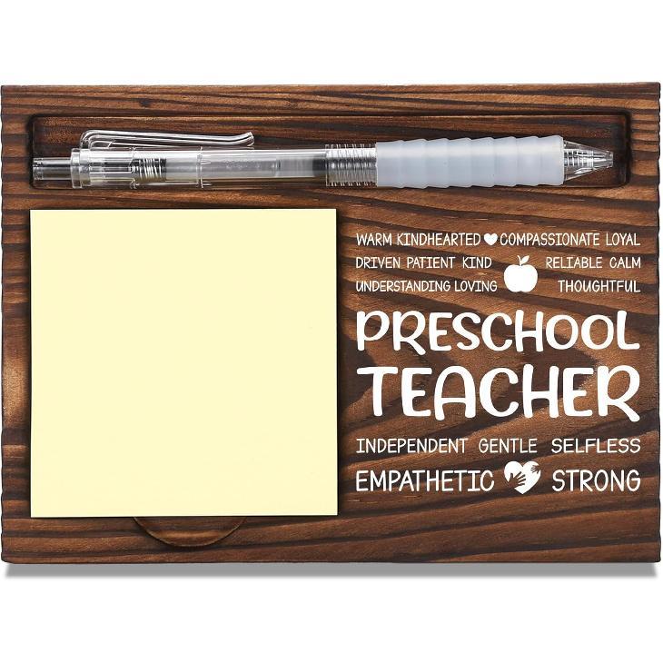 Teacher Assistant Appreciation Gifts, Thank You Gift for Teacher Aide, School Office Coworkers Staff Appreciation Gifts, Sticky Note Holder Wooden