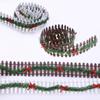 Dollhouse Miniature Fairy Garden Decor Mini Fence Christmas Led Light Rattan Wooden Fence Landscaping Prop
