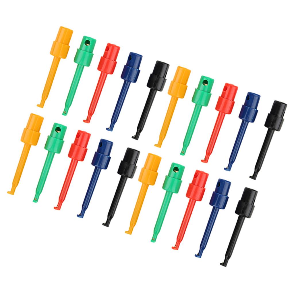 20Pcs Large Test Hook Clip Grabber Test Probe for Electronic Testing Multimeter AccessoriesLarge
